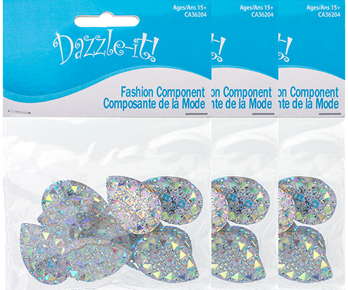 Resin Sew-On Gummyspike Drop 20x30mm Aurora Borealis