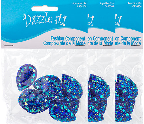 Resin Sew-On Gummyspike Drop 20x30mm Aurora Borealis