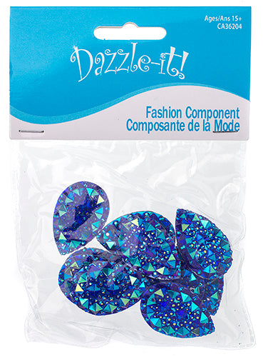 Resin Sew-On Gummyspike Drop 20x30mm Aurora Borealis