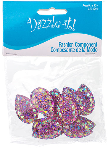 Resin Sew-On Gummyspike Drop 20x30mm Aurora Borealis