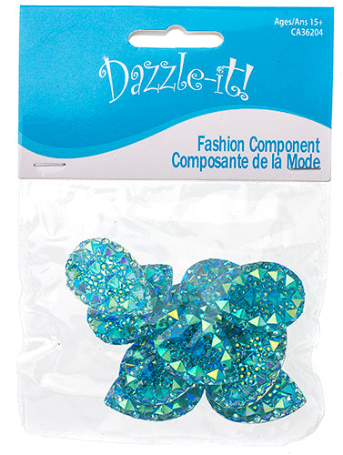 Resin Sew-On Gummyspike Drop 20x30mm Aurora Borealis