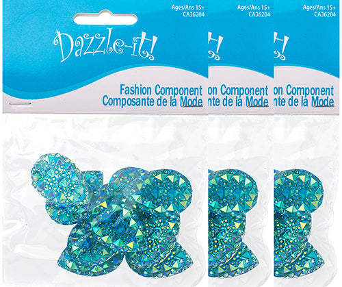 Resin Sew-On Gummyspike Drop 20x30mm Aurora Borealis