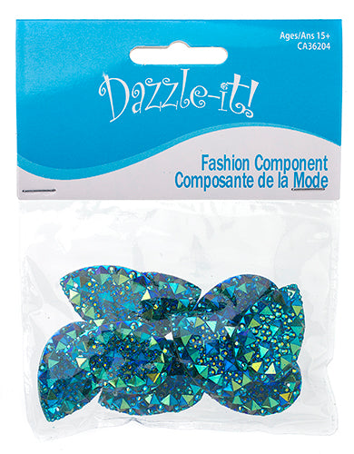 Resin Sew-On Gummyspike Drop 20x30mm Aurora Borealis