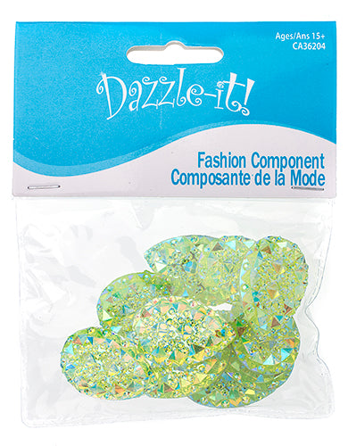 Resin Sew-On Gummyspike Drop 20x30mm Aurora Borealis