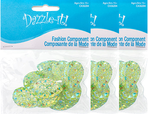 Resin Sew-On Gummyspike Drop 20x30mm Aurora Borealis