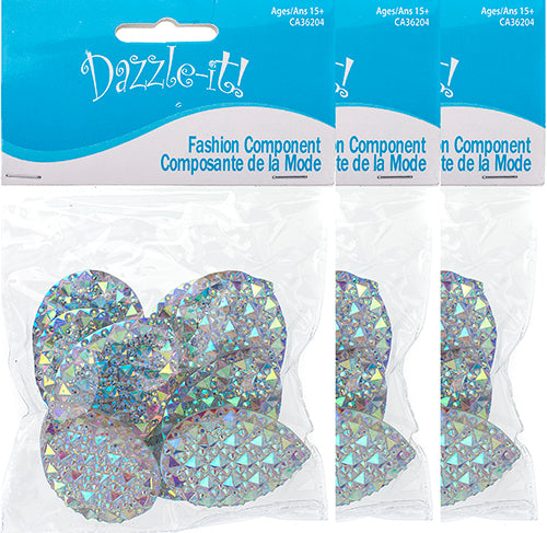 Resin Sew-On Gummyspike Drop 30x40mm Aurora Borealis