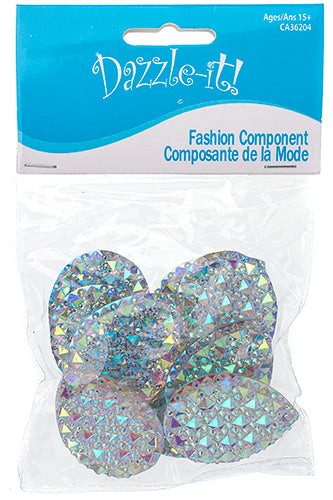 Resin Sew-On Gummyspike Drop 30x40mm Aurora Borealis