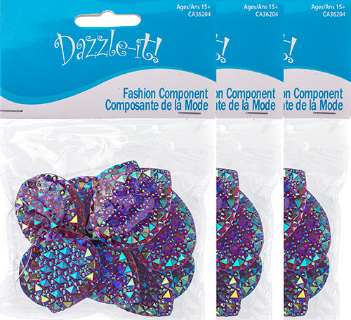 Resin Sew-On Gummyspike Drop 30x40mm Aurora Borealis