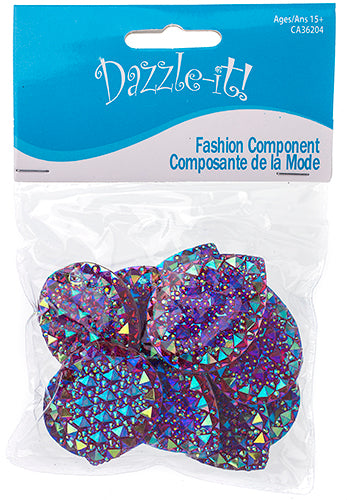 Resin Sew-On Gummyspike Drop 30x40mm Aurora Borealis