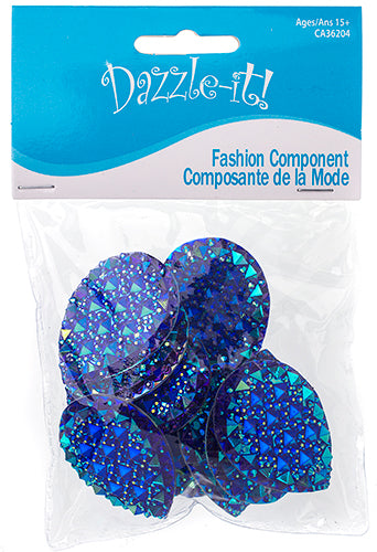 Resin Sew-On Gummyspike Drop 30x40mm Aurora Borealis