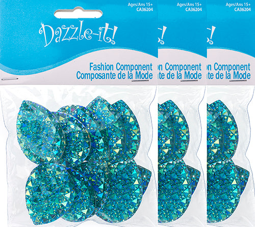 Resin Sew-On Gummyspike Drop 30x40mm Aurora Borealis