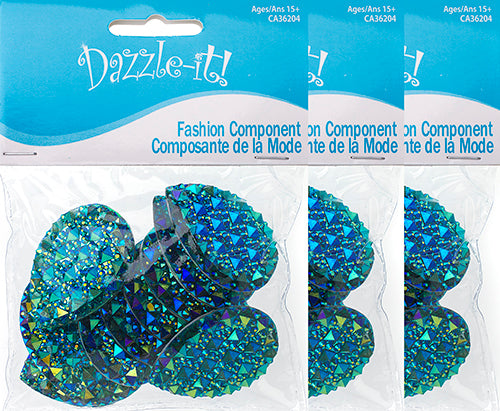 Resin Sew-On Gummyspike Drop 30x40mm Aurora Borealis