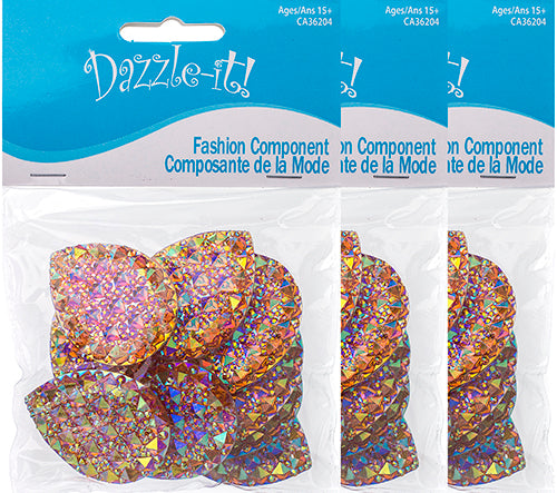 Resin Sew-On Gummyspike Drop 30x40mm Aurora Borealis