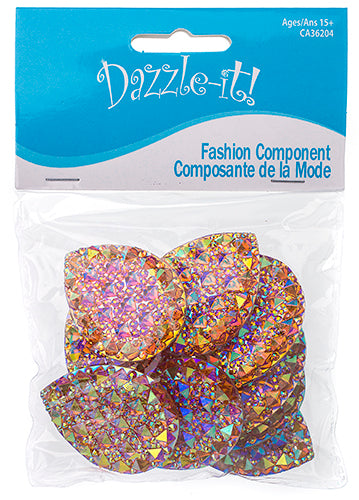 Resin Sew-On Gummyspike Drop 30x40mm Aurora Borealis