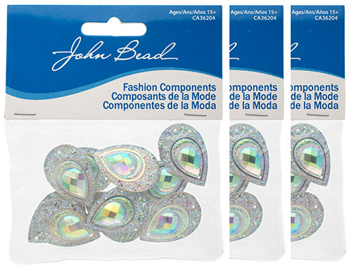 Resin Sew-On Peacock Stones 10pcs 20x30mm Drop 