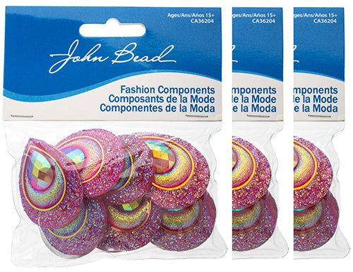 Resin Sew-On Peacock Stones 10pcs 30x40mm Drop 