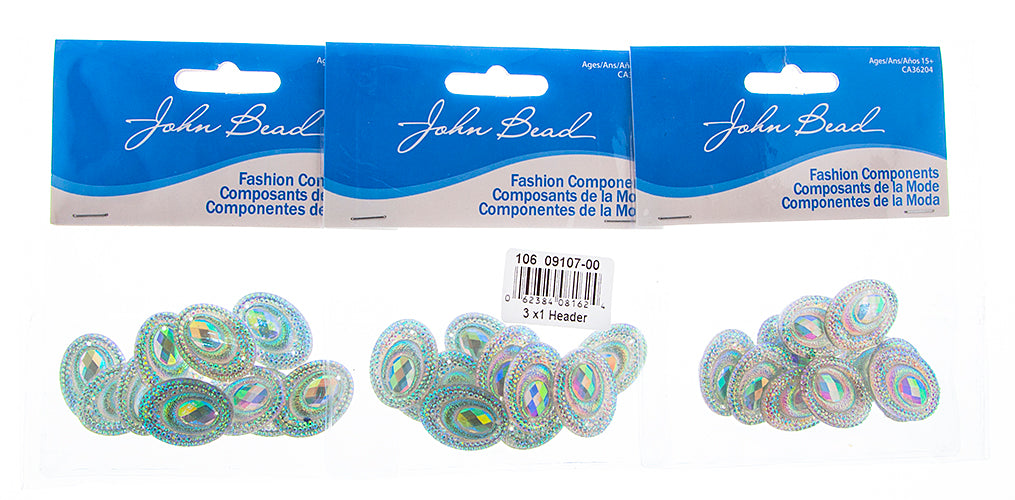 Resin Sew-On Peacock 10pcs 18x25mm Oval 