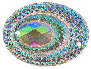 Resin Sew-On Peacock 10pcs 18x25mm Oval