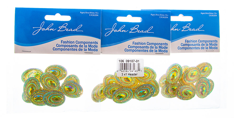 Resin Sew-On Peacock 10pcs 18x25mm Oval 