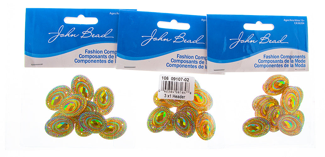 Resin Sew-On Peacock 10pcs 18x25mm Oval 