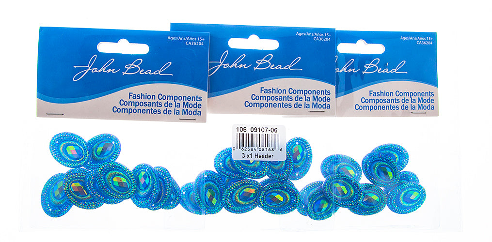 Resin Sew-On Peacock 10pcs 18x25mm Oval 