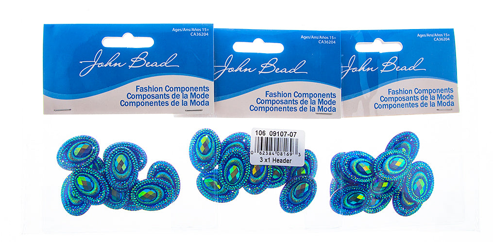 Resin Sew-On Peacock 10pcs 18x25mm Oval 