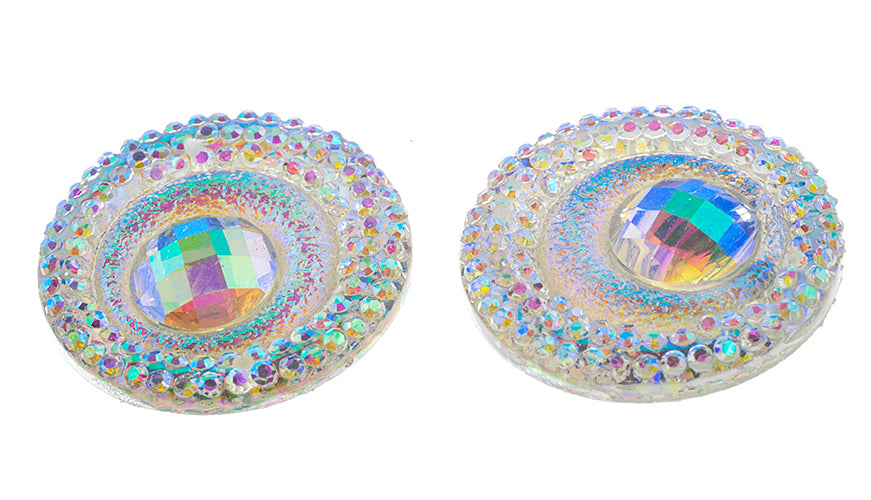 Resin Sew-On Peacock 10pcs 20mm Round 