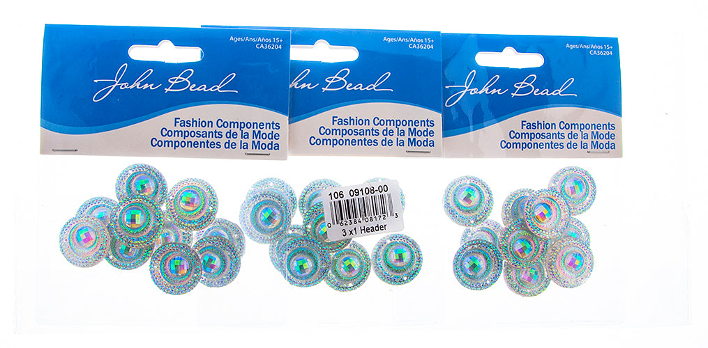 Resin Sew-On Peacock 10pcs 20mm Round 