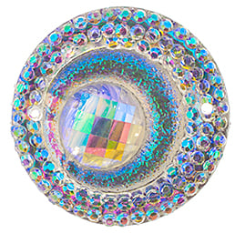 Resin Sew-On Peacock 10pcs 20mm Round