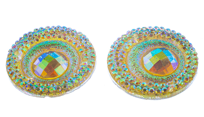 Resin Sew-On Peacock 10pcs 20mm Round 