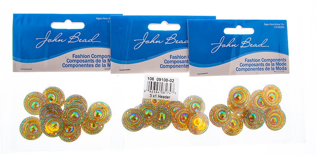 Resin Sew-On Peacock 10pcs 20mm Round 