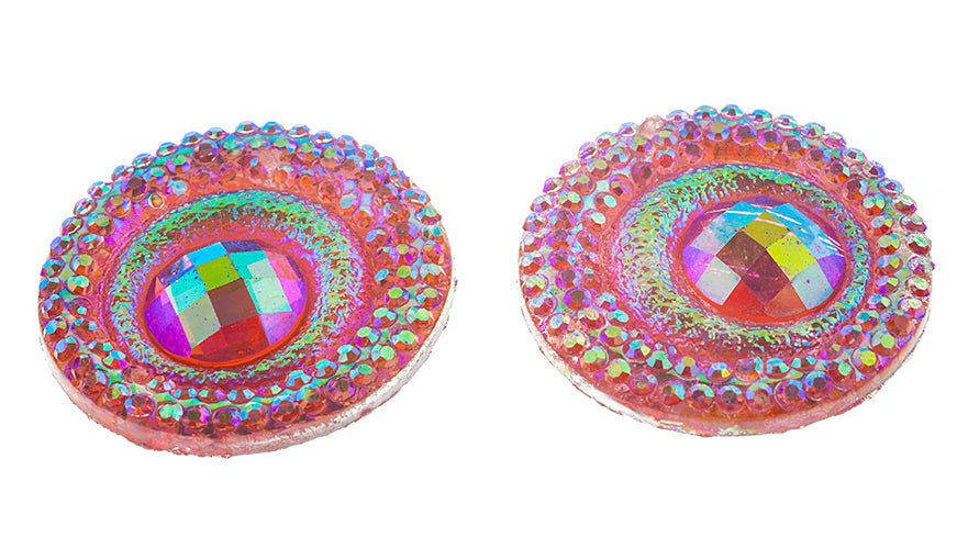 Resin Sew-On Peacock 10pcs 20mm Round 