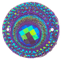 Resin Sew-On Peacock 10pcs 20mm Round