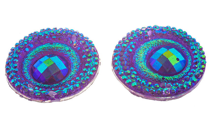 Resin Sew-On Peacock 10pcs 20mm Round 