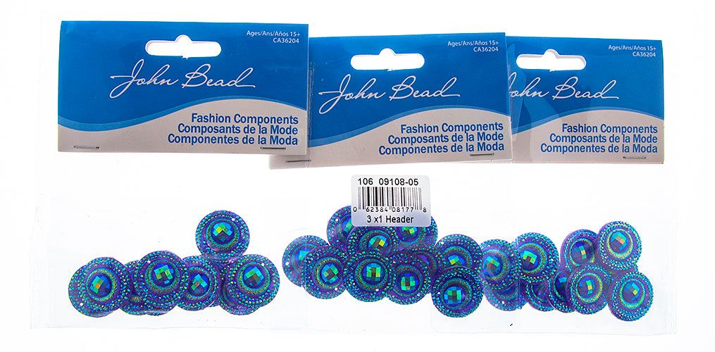 Resin Sew-On Peacock 10pcs 20mm Round 