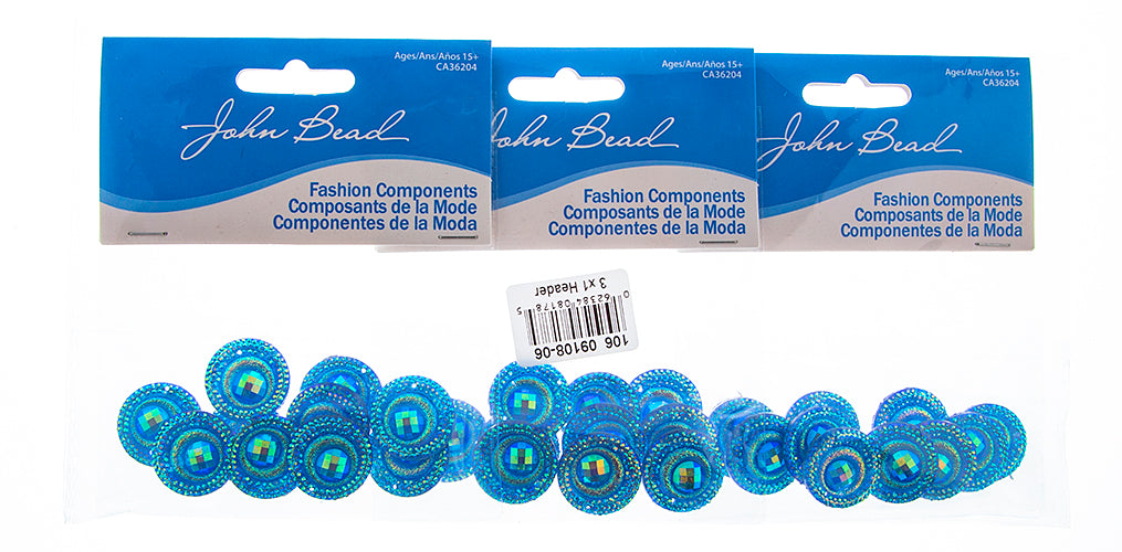 Resin Sew-On Peacock 10pcs 20mm Round 