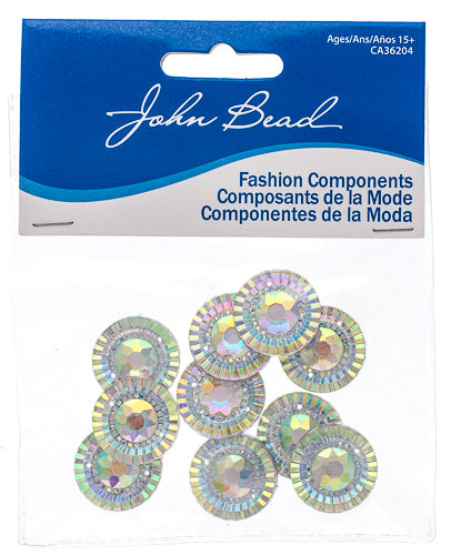 Resin Sew-On Piikki Stones 10pcs 20mm Round 