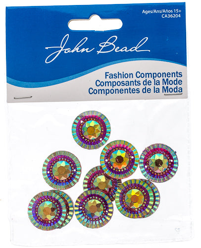 Resin Sew-On Piikki Stones 10pcs 20mm Round 