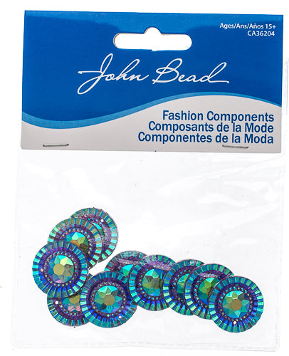 Resin Sew-On Piikki Stones 10pcs 20mm Round 