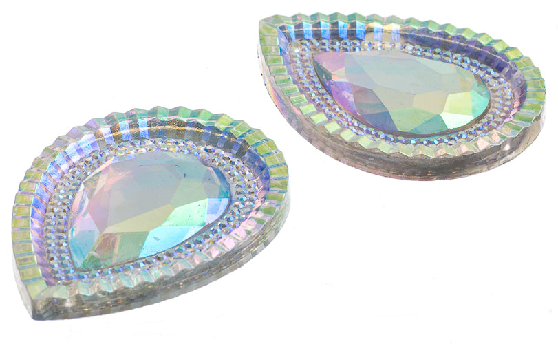 Resin Sew-On Piikki Stones 10pcs 20x30mm Drop 