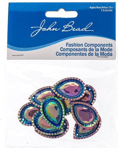 Resin Sew-On Piikki Stones 10pcs 20x30mm Drop 