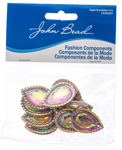 Resin Sew-On Piikki Stones 10pcs 20x30mm Drop 