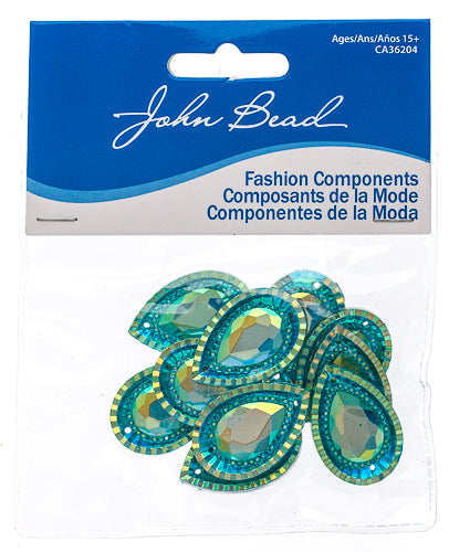 Resin Sew-On Piikki Stones 10pcs 20x30mm Drop 