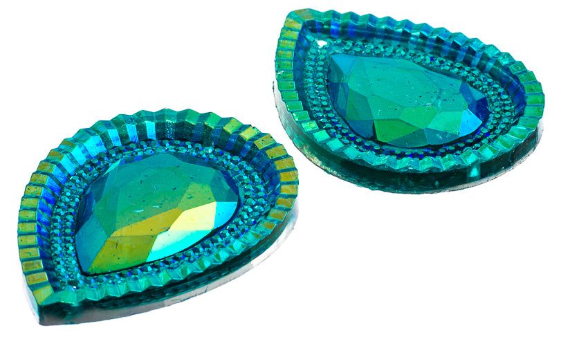 Resin Sew-On Piikki Stones 10pcs 20x30mm Drop 