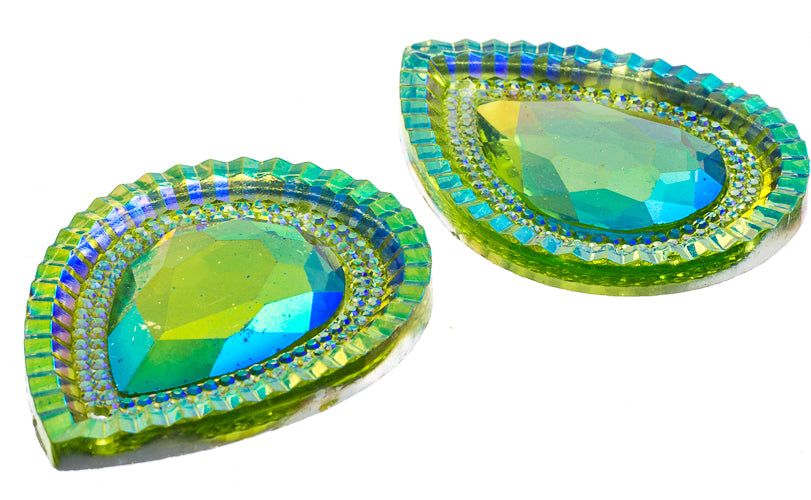 Resin Sew-On Piikki Stones 10pcs 20x30mm Drop 