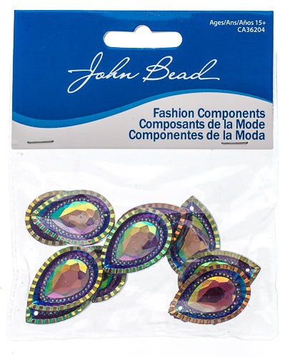 Resin Sew-On Piikki Stones 10pcs 20x30mm Drop 