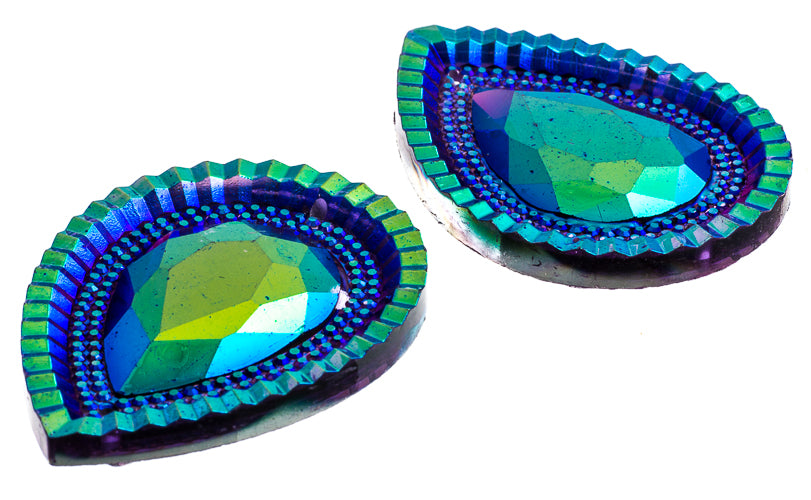 Resin Sew-On Piikki Stones 10pcs 20x30mm Drop 