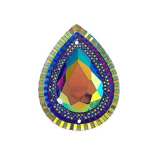 Resin Sew-On Piikki Stones 10pcs 20x30mm Drop