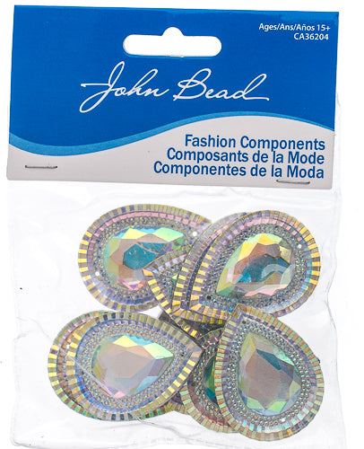 Resin Sew-On Piikki Stones 10pcs 30x40mm Drop 