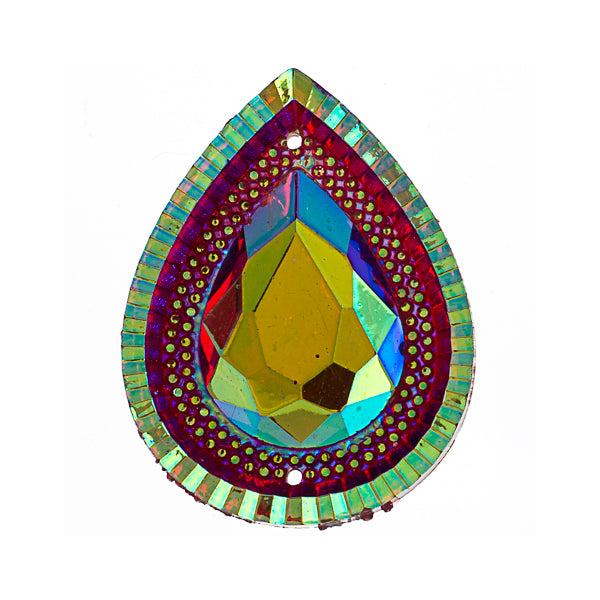 Resin Sew-On Piikki Stones 10pcs 30x40mm Drop